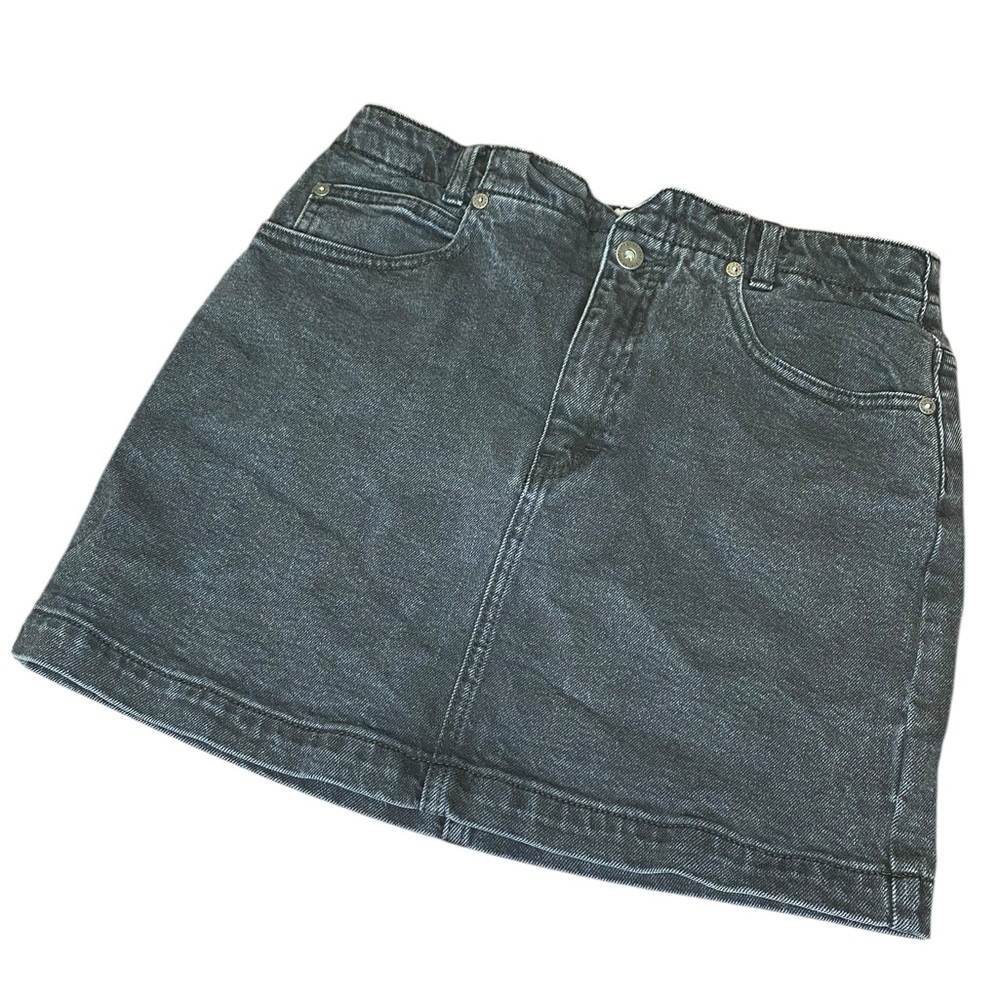 Free People Black Denim Mini Skirt Women’s 6 29 Moto Summer Fall Grunge 90s Punk